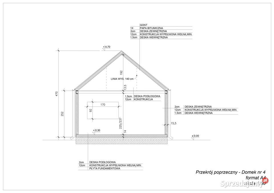Domek drewniany całoroczny letniskowy 4m x 4m podkarpackie