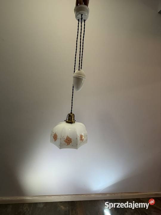 Lampa wisząca kuchenna z przeciwwagą porcelanową Antyki Chudów