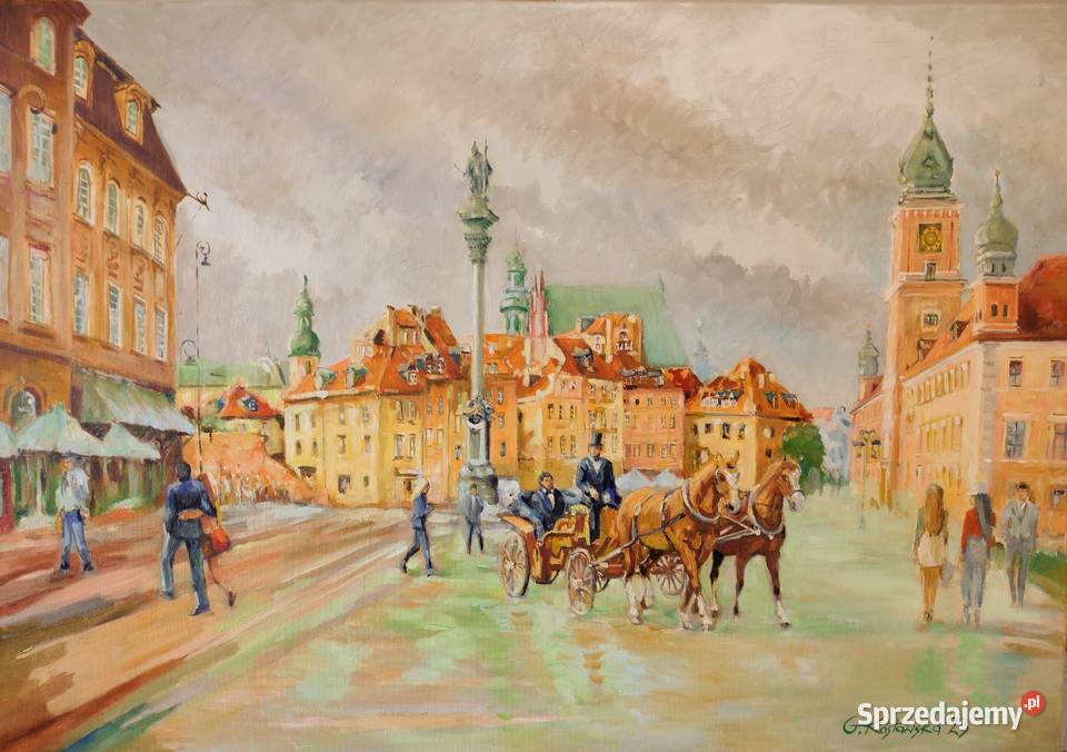 Starówka Zamek Królewski obraz olejny Warszawa