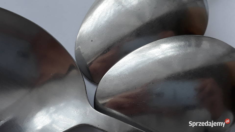 Łyżki obiadowe 2 ROŚLINNY Gerlach sztućce PRL Zastawa stołowa śląskie Dąbrowa Górnicza