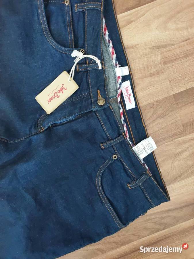 Granatowe spodnie jeans JEANSOWE JOHN BANER 48 Wrocław