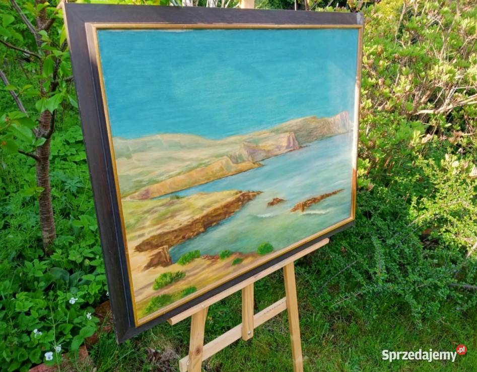 PEJZAŻ MORSKI OLEJ NA PŁÓTNIE 89 x 69 Pabianice