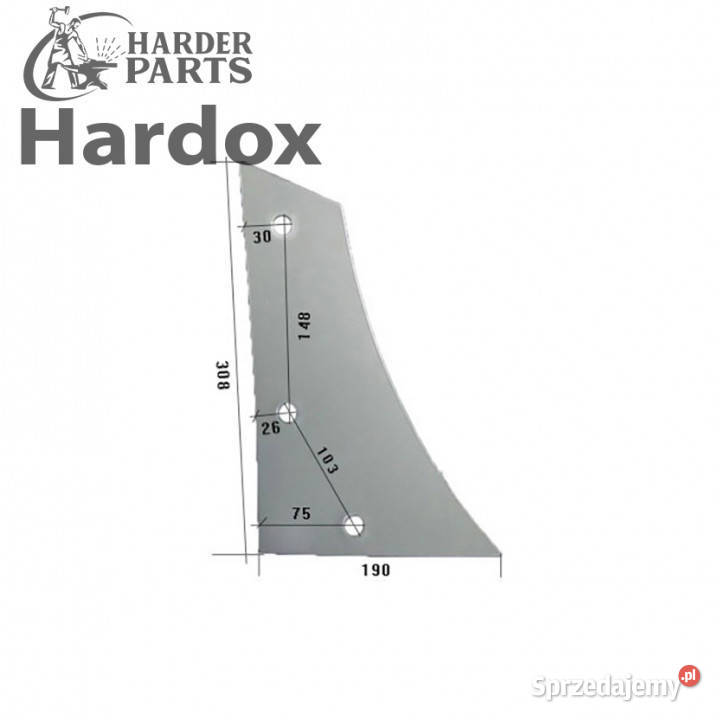 Pierś HARDOX 959403P 10 12 części do pługa KRONE