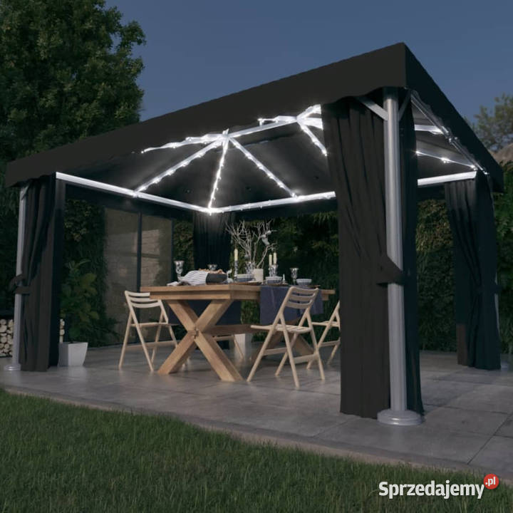 Altana z zasłonami i sznurem lampek LED 4x3 m Warszawa sprzedam