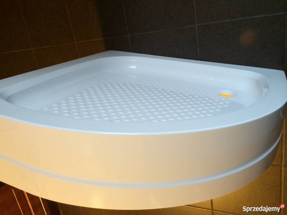 Brodzik półokr Optimum 80x80x7 kompakt Sanplast biały pomorskie Kwidzyn