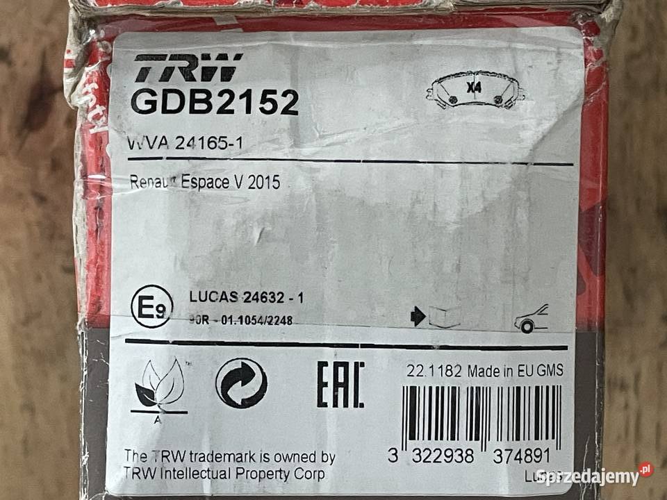 Klocki hamulcowe TRW GDB2152 Renault Espace