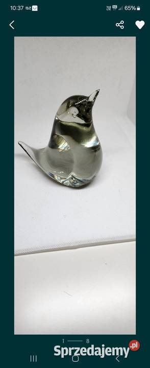 Reijmyre szklany mały gołąb Vintage figurka Mid Gliwice