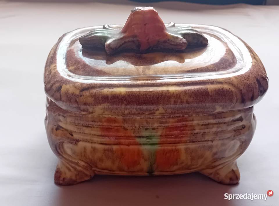Ceramiczna szkatułka Jasba zdobiona glazurą