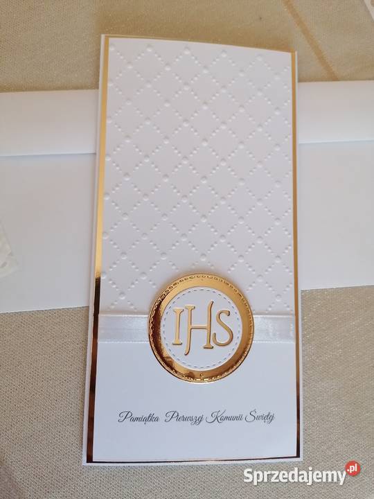 Kartka w kopercie z okazji komunii Strzebiń