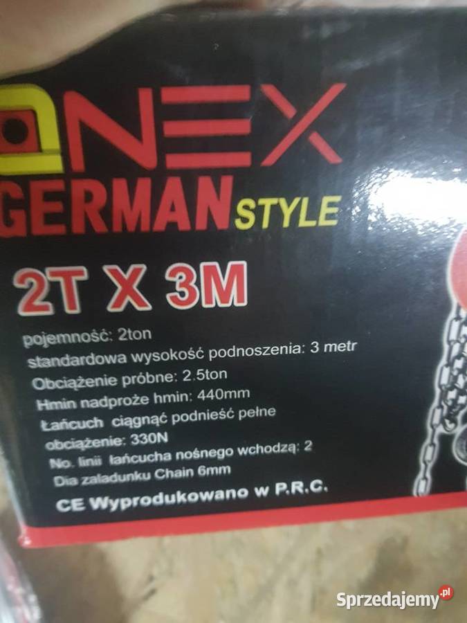 Wyciągarka łańcuchowa Onex OX 460 2 tony wielkopolskie Głogowa