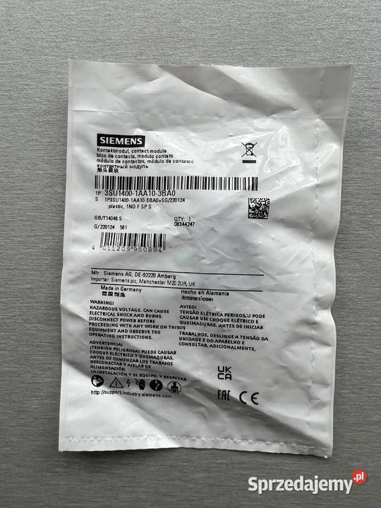 Siemens 3SU14001AA103BA0 Styk NO Gliwice sprzedam