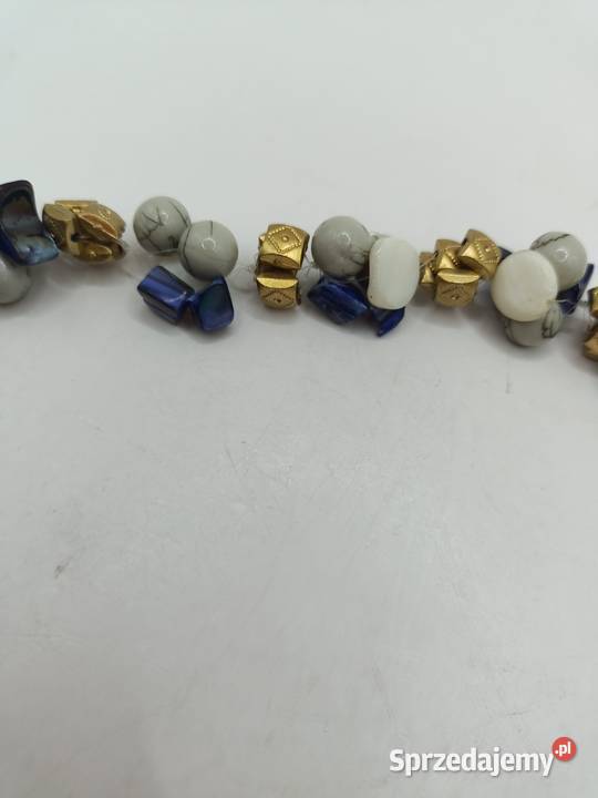 Korale naszyjnik różne elementy w kolorach złota lubelskie