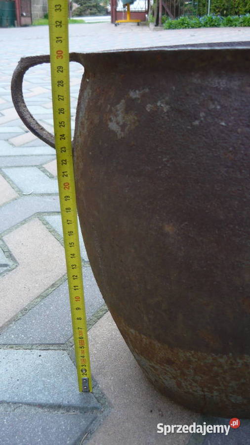 Stary żeliwny gar garnek żeliwny sagan garnki podlaskie Sokółka