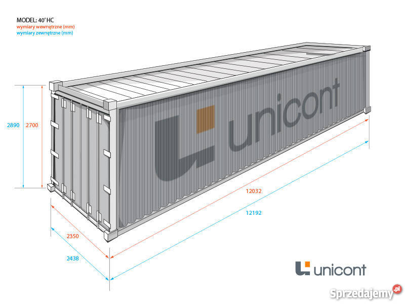 Kontener morski chłodniczy 40HCRF chłodnia Wrocław