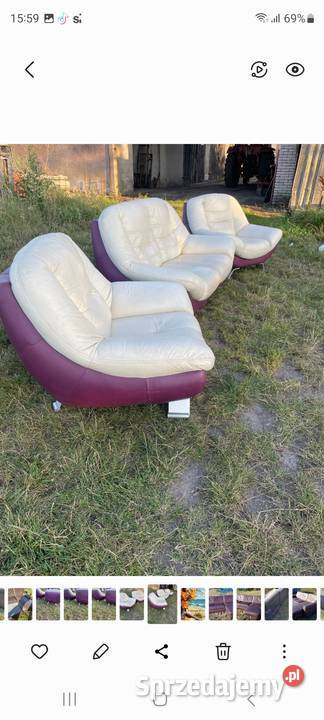 Sprzedam komplet sofa I 2 fotele że skóry Inowrocław