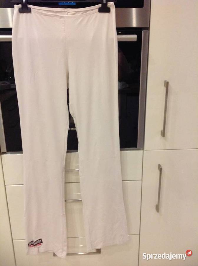 Spodnie Dzwony Dresowe Damskie SPORTWEAR M Białe Nowa Sól