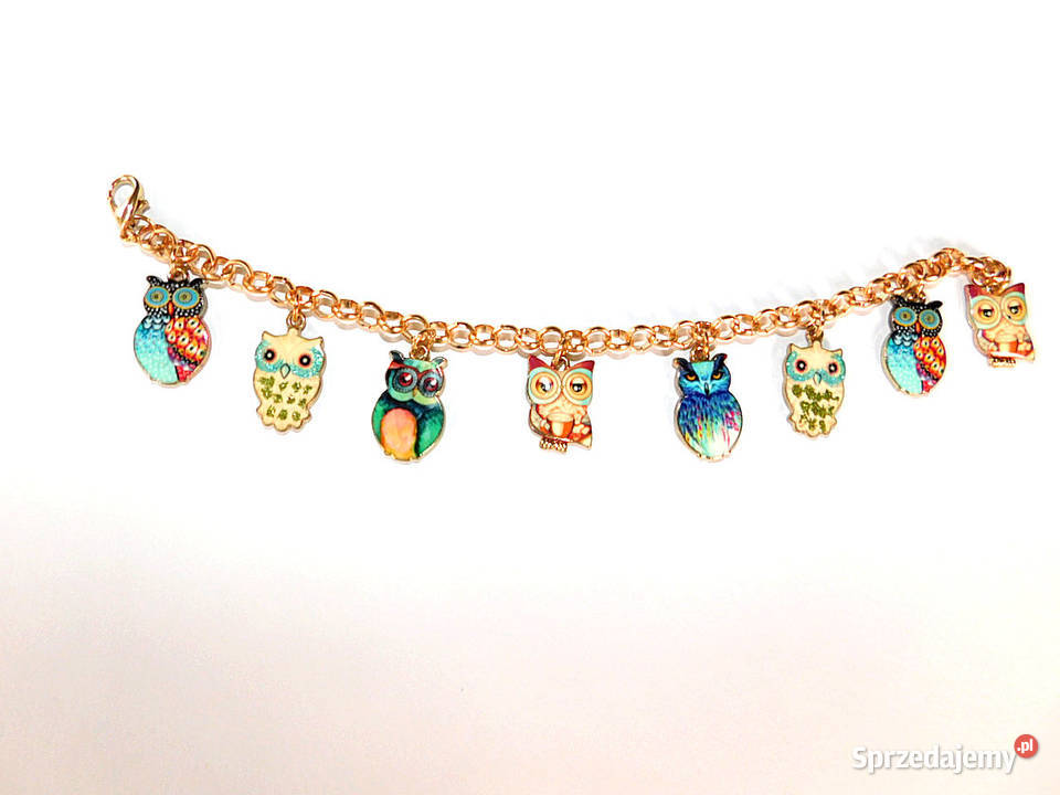 Rewelacyjna bransoletka z zawieszkami SOWY Pozostałe Dębogórze