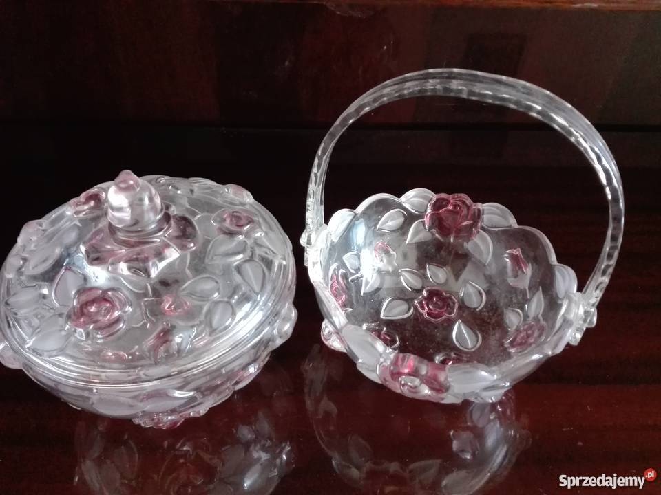 Szkło ozdobne koszyczek i szkatulka Czarne