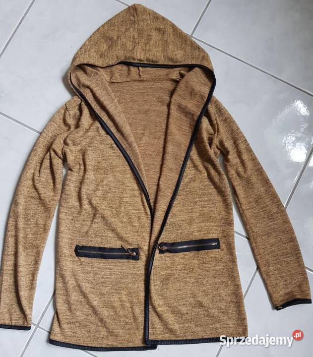 bluza narzutka sweter kardigan z kapturem