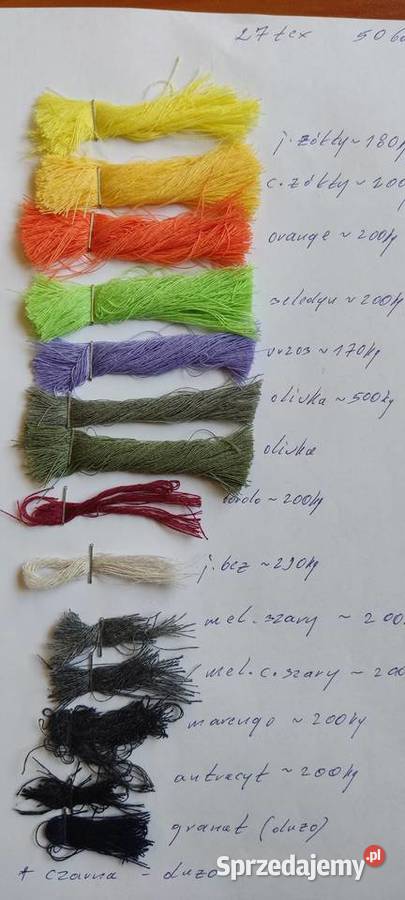 Przędza dziewiarska 27 tex 50 bawełna50 akryl Łódź