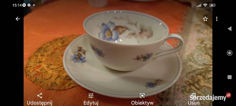 Filiżanka ręcznie malowana Niebieski mak Wrocław sprzedam