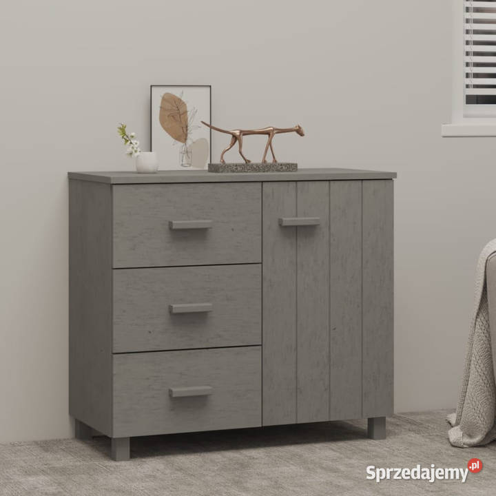 Szafka HAMAR jasnoszara 90x40x80 drewno sosnowe