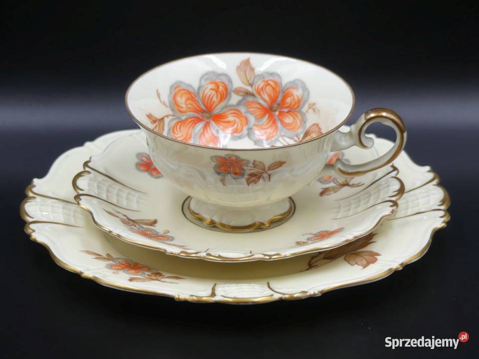 Komplet śniadaniowy Sorau Żary piękne reliefy