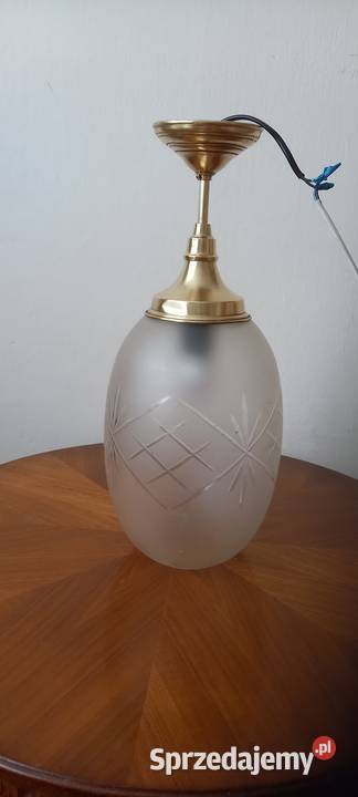 Ładna wisząca lampa duży szlifowany klosz Skierniewice sprzedam