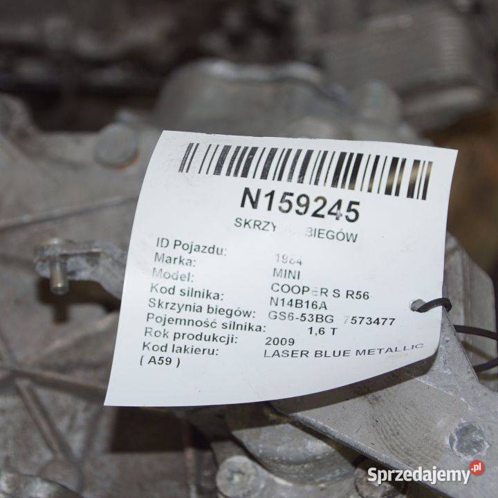 SKRZYNIA BIEGÓW MINI COOPER S R56 7568719 osobowe Motoryzacja Lipno