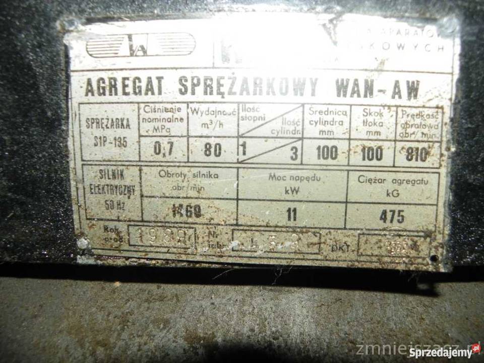 Kompresorsprężarka WANAW Pozostałe Sokolniki sprzedam