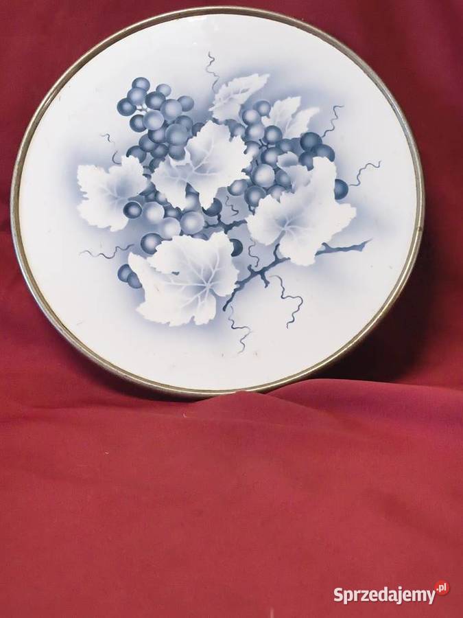 Porcelanowy talerz dekoracyjny winogrona vintage łódzkie Chorzew sprzedam