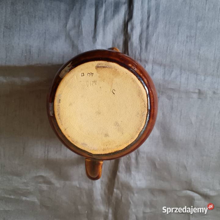 Dzbanek gliniany sygnowany PRL Warszawa