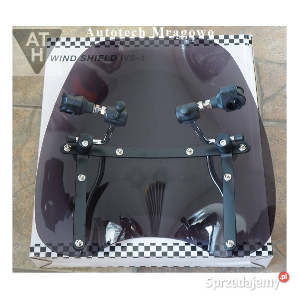 SZYBA MOTOCYKLOWA JASNA OWIEWKA CHOPPER CHROM Mrągowo