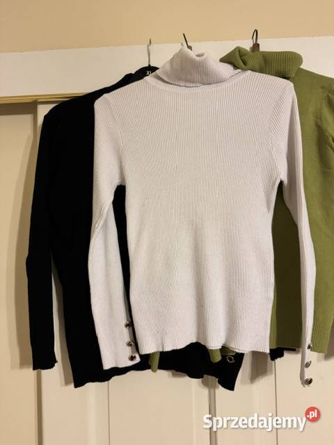 Hurt swetry damskie M mix golfy 3 sztuki Moda i Styl Częstochowa