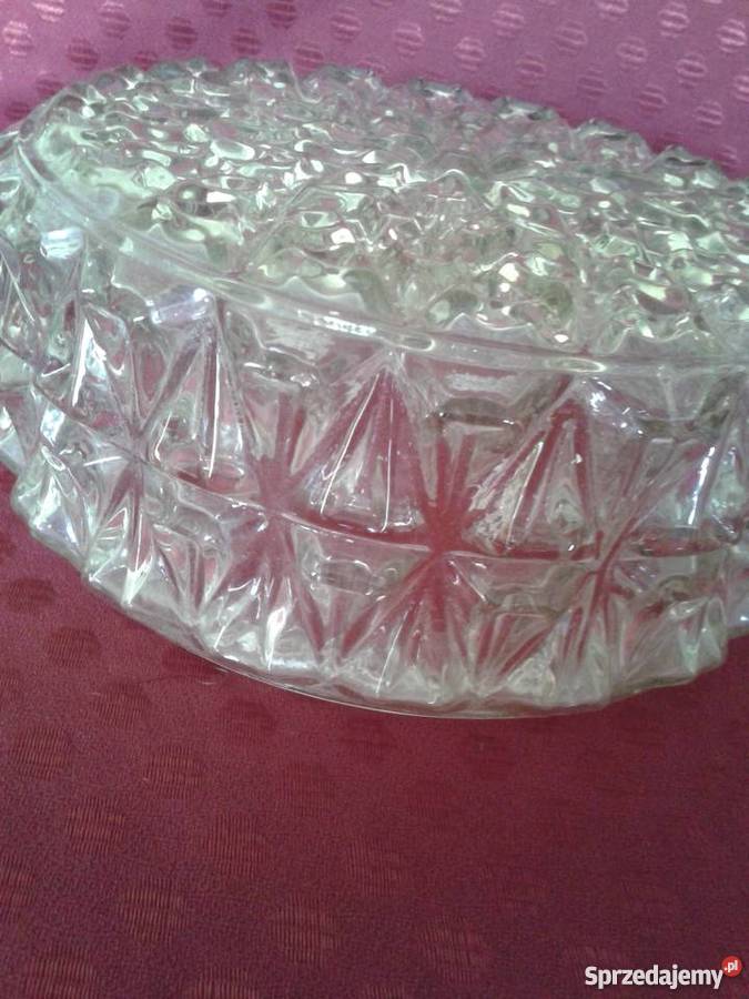 Klosz szklany przezroczysty rzeźbionyPlafoniera łódzkie Łódź