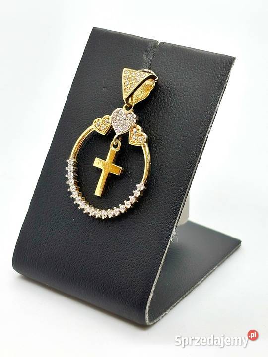 Nowa złota zawieszka pr 585 186g SerceKrzyżyk Elbląg