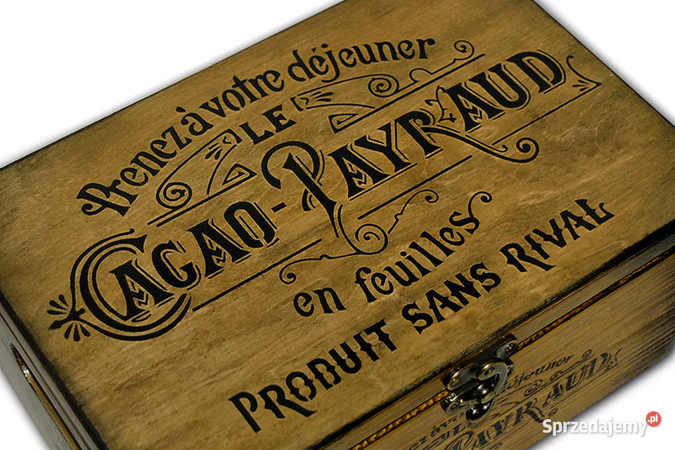 KUFER skrzynka drewniana CACAO PAYRAUD vintage