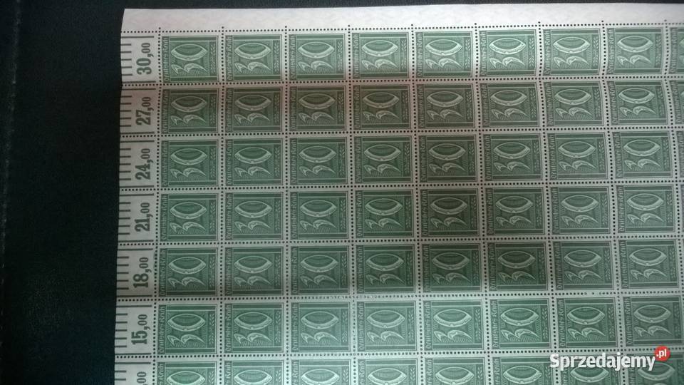 znaczki 30 marek 1922 Deutsches Reich ARKUSZ Filatelistyka Warszawa