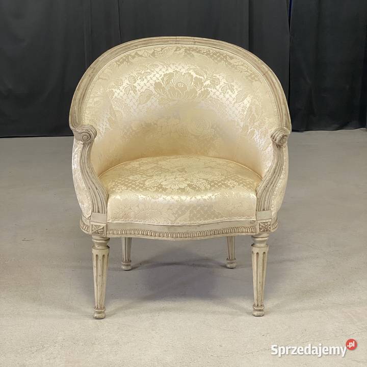 Fotel Ludwik XVI francuski tapicerowany styl