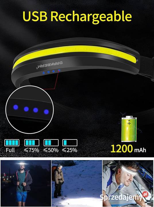 Darkbeam Latarka Czołowa LED COB USBC 230 z Rzeszów