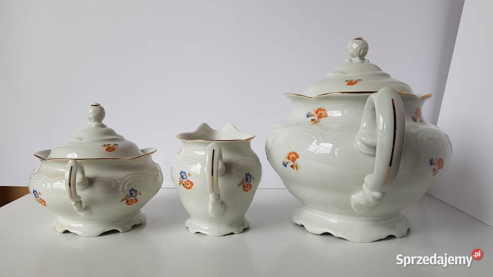Trio mlecznik cukiernica dzbanek imbryk Porcelana i szkło Dąbrowa Górnicza