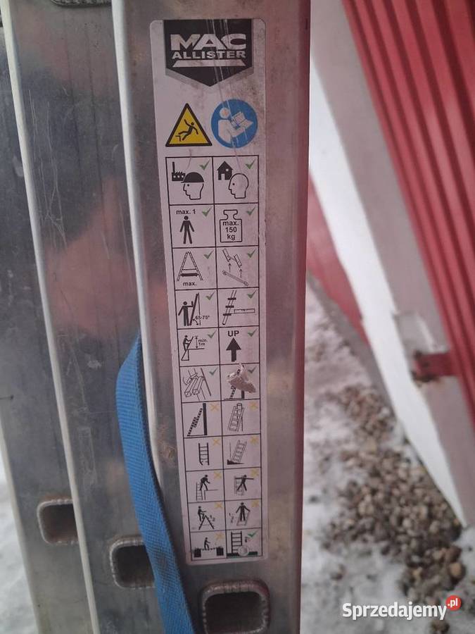 Drabina aluminiowa 3x7 stan używana Wyszogród