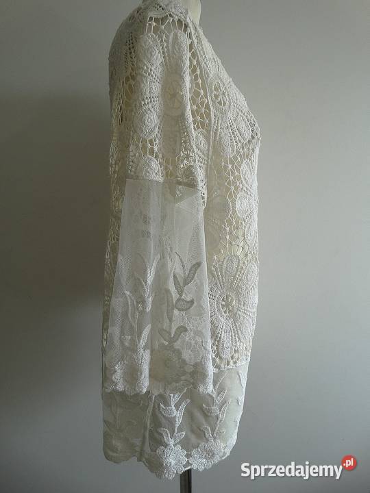 Kimono Tunika Plażowa Ażurowa Szydełkowa Łomża