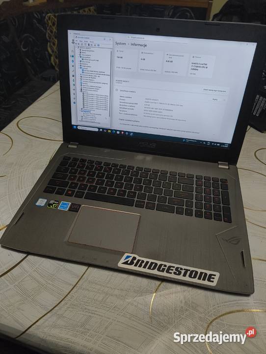 Laptop Asus ROG i7 Win11 Gaming SSD GTX 1060 6GB WiFi  Łączna