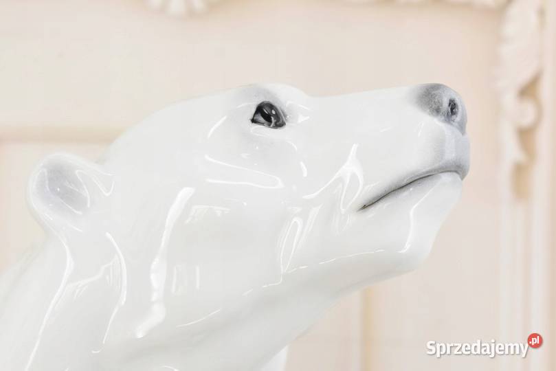 PORCELANOWY BIAŁY MIŚ NIEDŹWIEDŹ POLARNY figura Rzeźby i figury Kraków