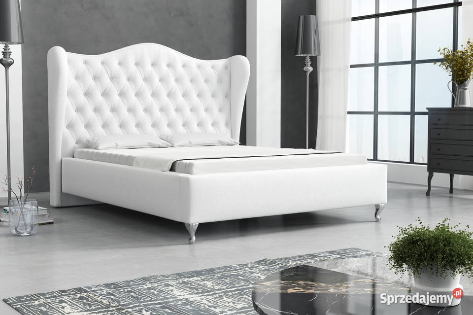 łóżko uszak 160x200 glamour wysokie stelaż