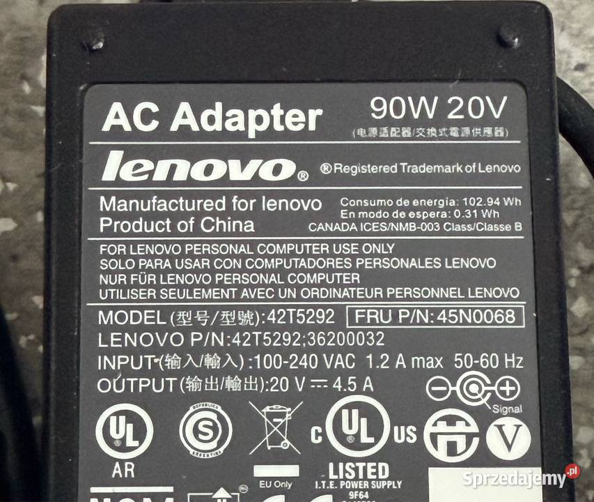 Zasilacz laptop Lenovo 90W20 v Łańcut
