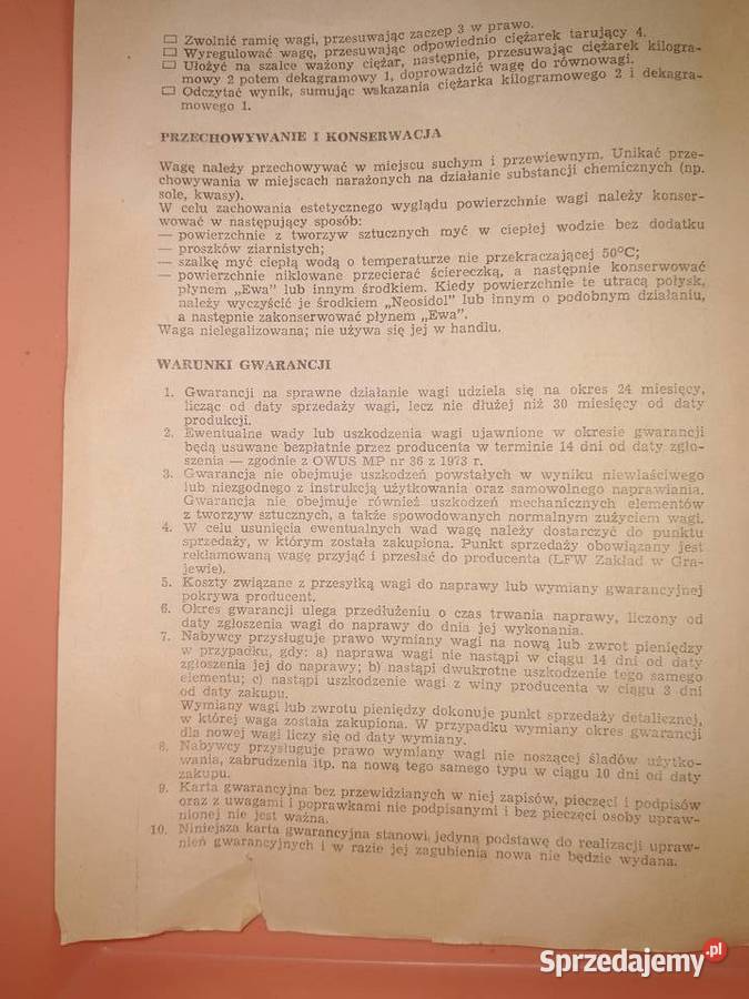 waga kuchenna z 1980r nowa nieużywana w Łódź