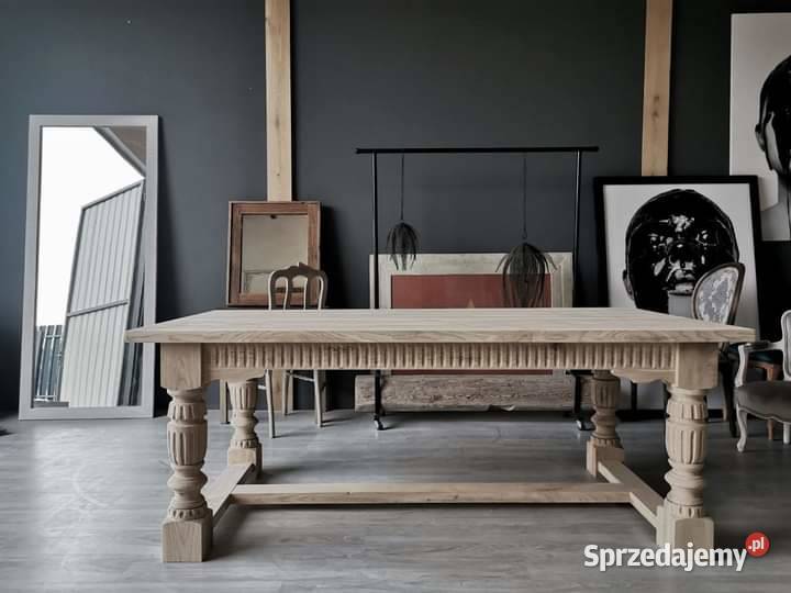 Piękny stół z litego drewna dębowego nogi Meble Szczecin