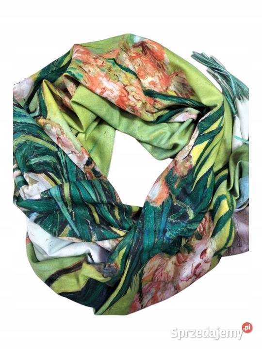 Chusta Szalik kolorowy dwustronny wzorzysty Pątnów